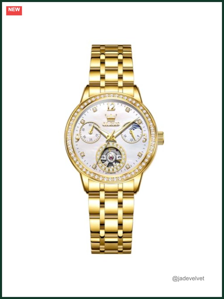 Automatic Mechanical Watch Diamond Bezel Stainless Steel